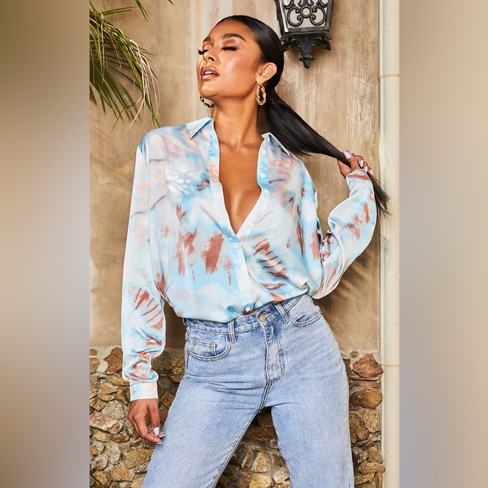 OVERSIZED Long Sleeve Button Down SHIRT - Picture 6 of 17